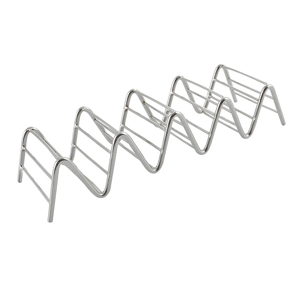 2-5 Slot Stainless Steel Taco Holder Burritos Hold Hard Tacos Oven Taco Shell Holder Taco Rack for Restaurant Picnic