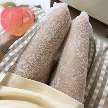 High Quality Fishnet Mesh Sweet Girls Tights Sexy Women Fashion Geometric embroidery Stockings Letter Design Luxury Pantyhose