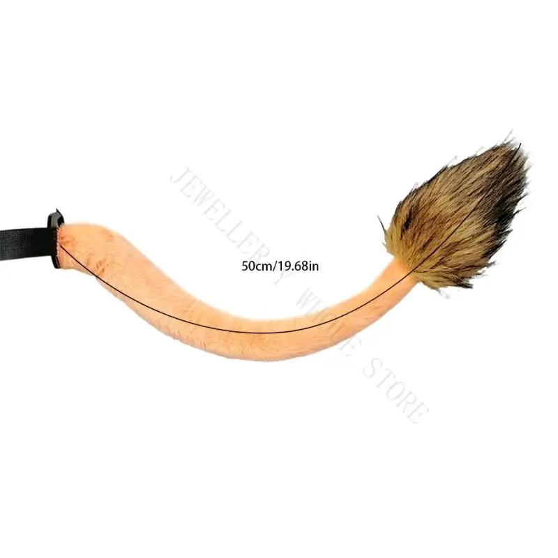 R7UF Photo Styling Tail Accessory With Soft Plush Texture And Wear Strap For Halloween Cosplay Parties Costume Looks And Stage 4