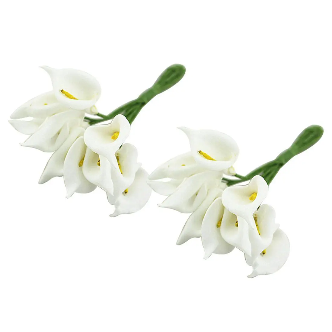 

AD30-12Pcs Mini Calla Artificial Flower Bouquet Wedding Decoration DIY Wreath Gift White