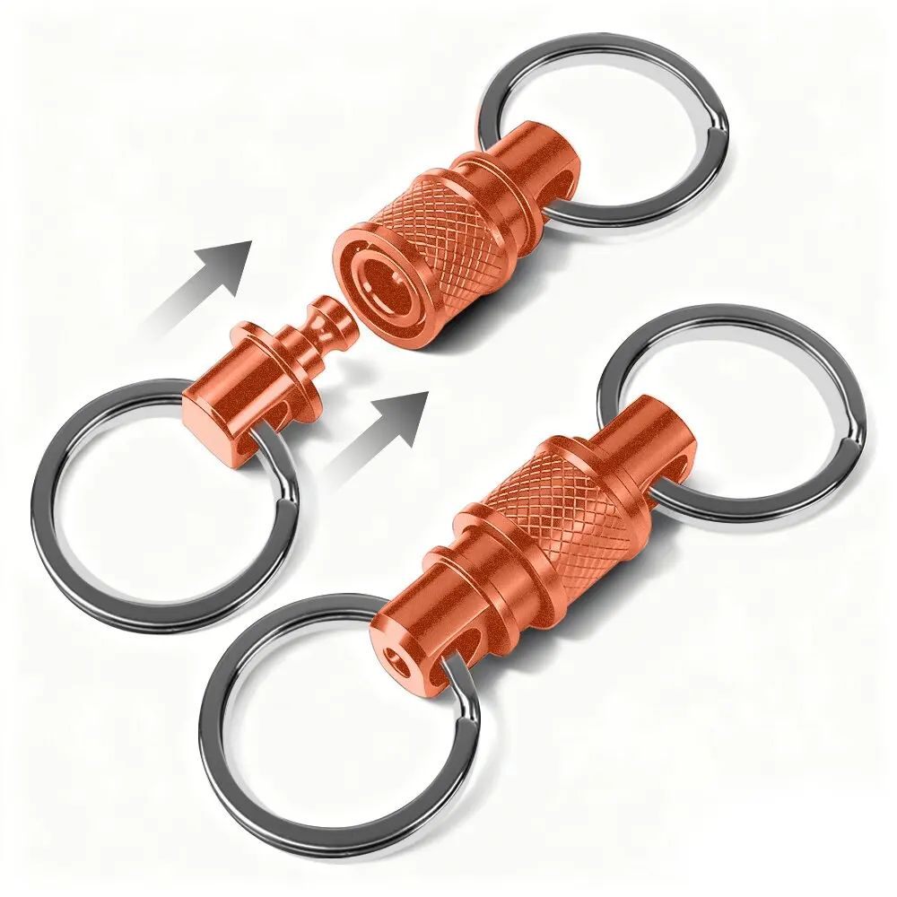 Aluminum Quick Release Keychain Pull Apart Detachable Key Ring Dual Split Key Rings EDC Portable Car Key Connector Men Outdoor K