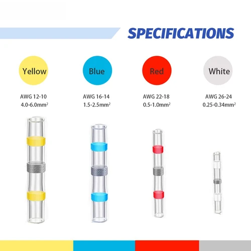 Imagen 2 del producto Terminales de engarzado a tope termorretráctiles, sello de soldadura impermeable, conectores eléctricos, Kit de empalme de Cable, marino automotriz