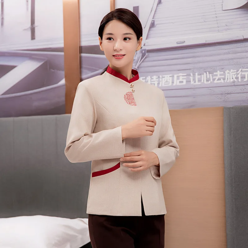 Service Uniform Long Sleeve Autumn and Winter plus Size Hotel Guest Room Cleaning Work Clothes Property Floor C