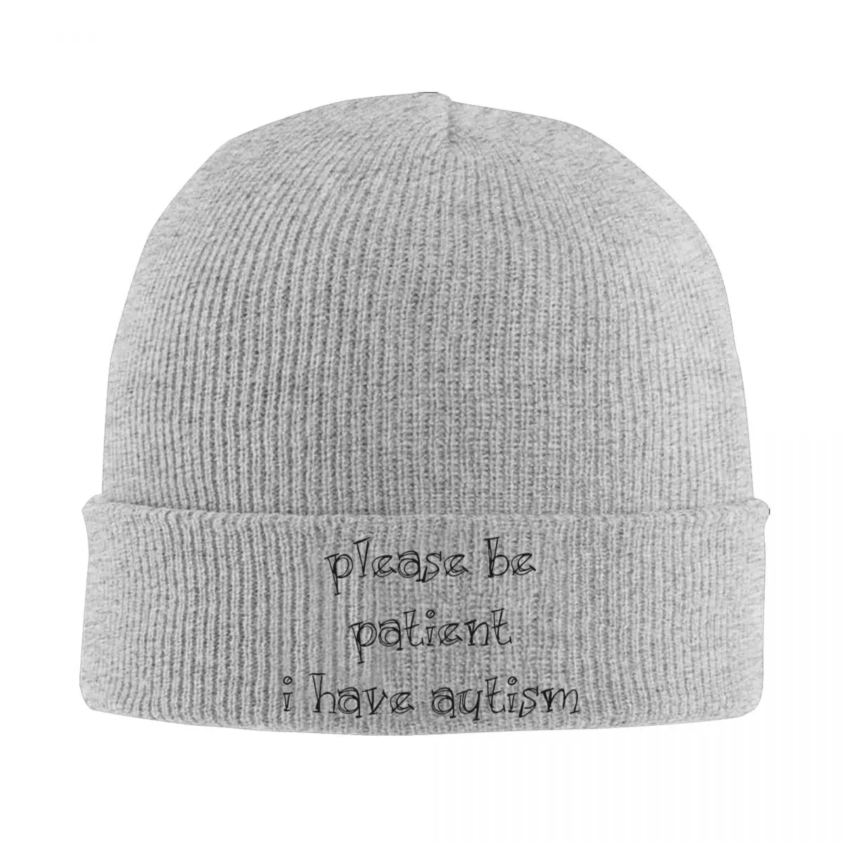 Please Be Patient I Have Autisms Beanie Hats writing Bonnet Hats Female Male Y2K Cool Outdoor Knitting Hat Winter Wrap Caps