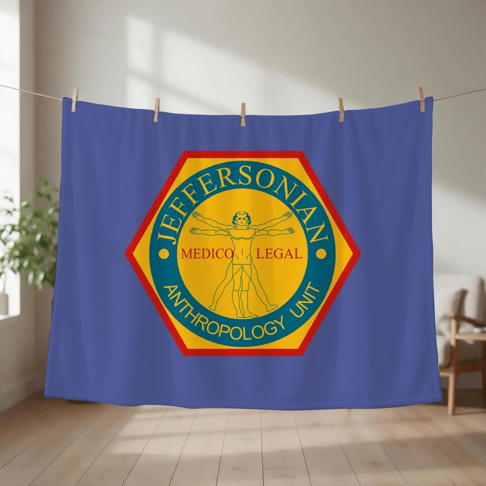 Jeffersonian Logo- Bones TV Show Throw Blanket couch cozy soft plush fuzzy picnic outdoor blanket