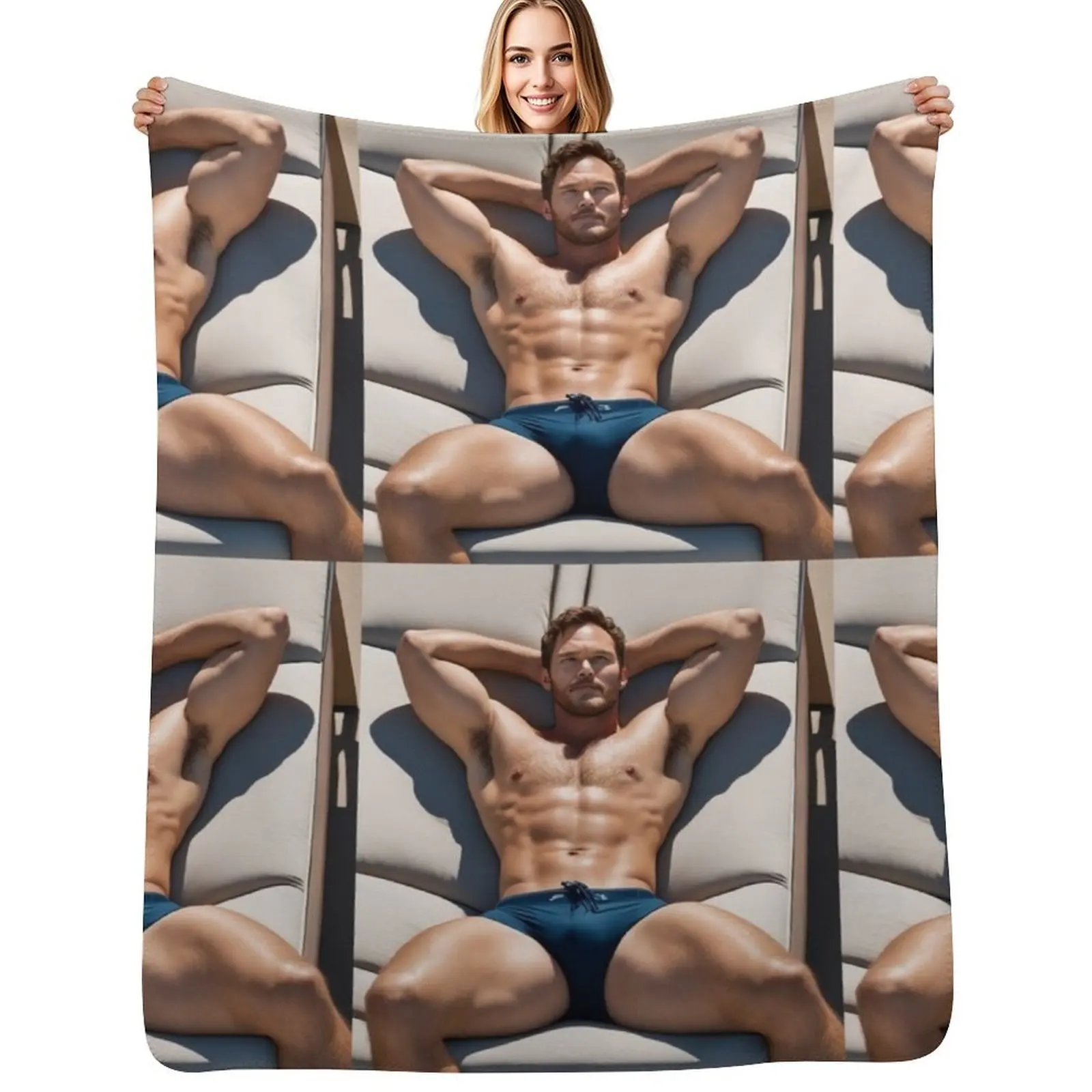 chris pratt relaxing Throw Blanket Thins Soft Plush Plaid For Decorative Sofa Decoratives Furrys Shaggy Blankets
