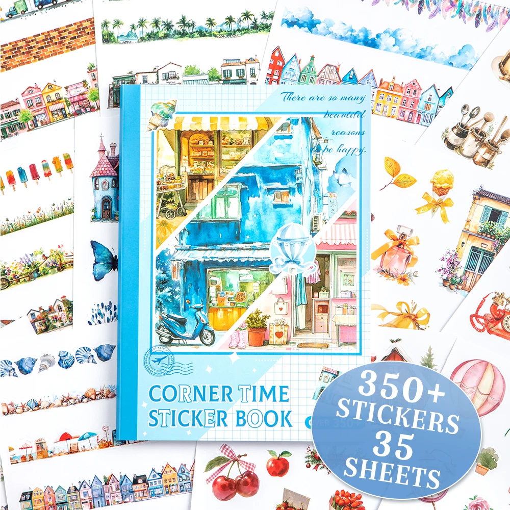30Sheets Street Paper Scrapbook Sticker Book Retro Cityscape Decals For Travel Journals Memory Albums Journals DIY Projects