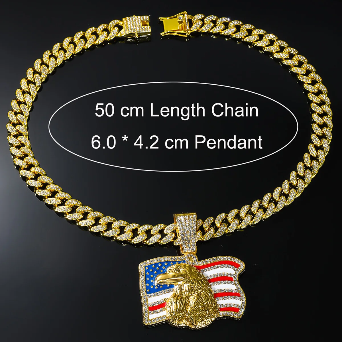 American flag Eagle Rhinestone pendant Trump American campaign popular jewelry alloy necklace