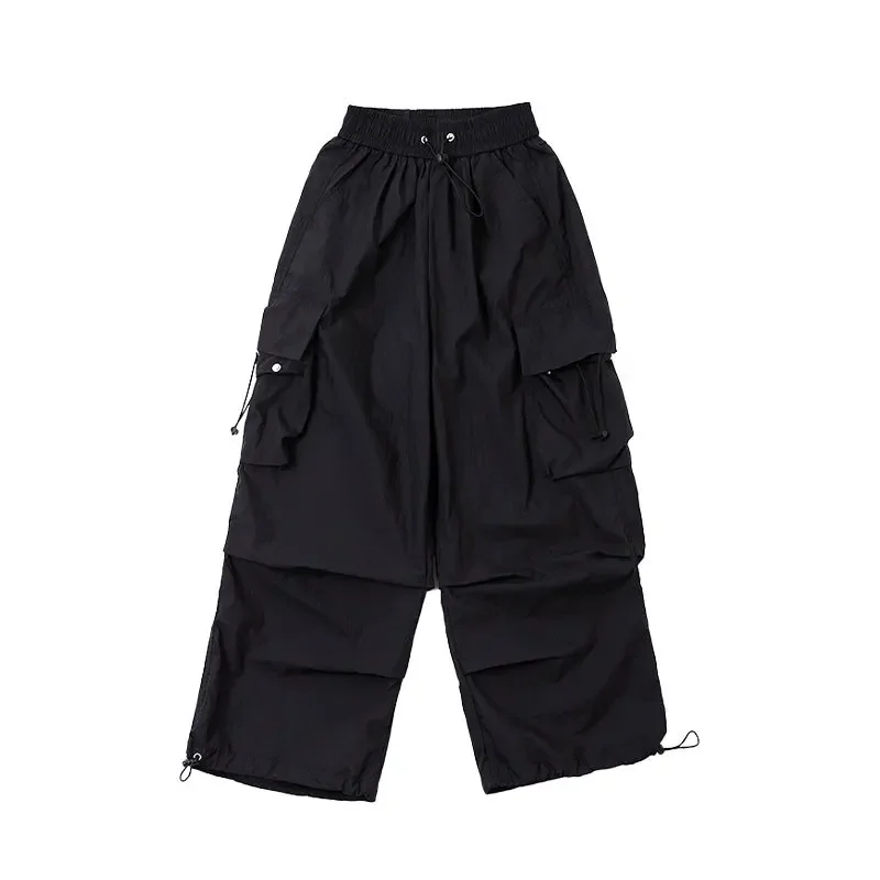 Kostum dansa Jazz Musim Semi dan Musim Gugur kostum dansa grup gadis hitam panjang satu potong celana Phat setelan kostum pemandu sorak