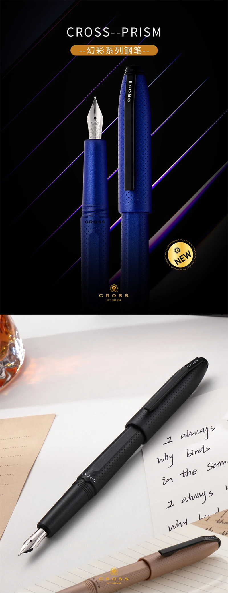 CROSS mattierter, schillernder Stift mit verchromter Spitze, speziell entwickelter abgewinkelter Stifthalter, Business-Signatur-Schreibwaren. – Detail 1