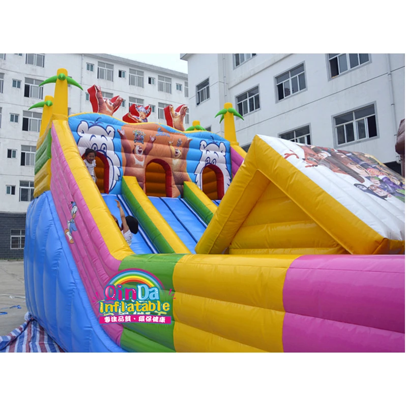 Castillo hinchable inflable para niños, parque infantil divertido, Tobogán, 10x6 metros