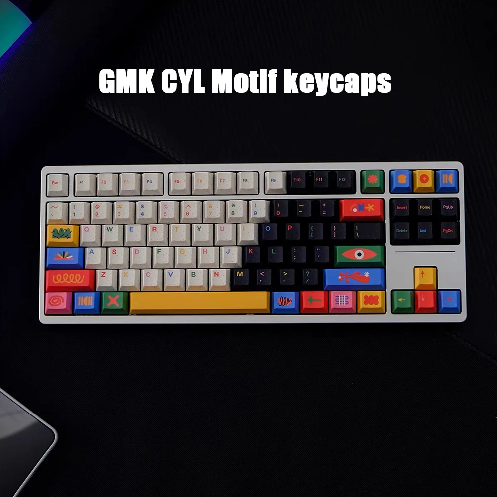 

142keys GMK CYL Motif Keycaps PBT Dye-sublimated Cherry Profile key Caps Custom for Wooting MX Mechanical Keyboard