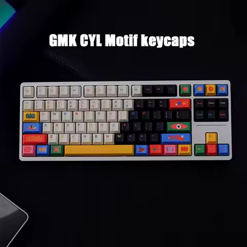 142keys GMK CYL Motif Keycaps PBT Dye-sublimated Cherry Profile key Caps Custom for Wooting MX Mechanical Keyboard