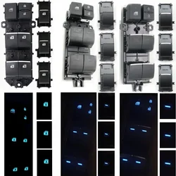 Left Driver LED Ice Blue Backlight Power Window Lock Unlock Switch Panel Button 4Pcs/Set For Toyota RAV4 Corolla CHR 2019-2023