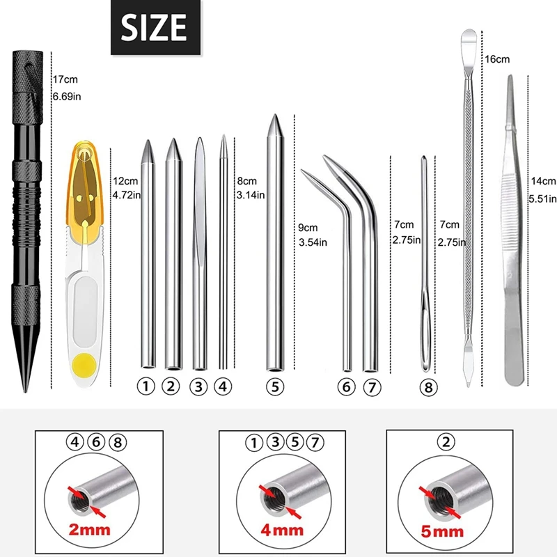 12 ชิ้น Paracord ชุดเครื่องมือ Paracord สแตนเลส Knotter Marlinspike, Paracord เย็บ Lacing เข็ม