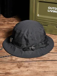 Original Design Tactical Fishing Cap Outdoor Camping Sunshade Hat Unisex Large Head Size Cotton Bucket Hat for Men And Women