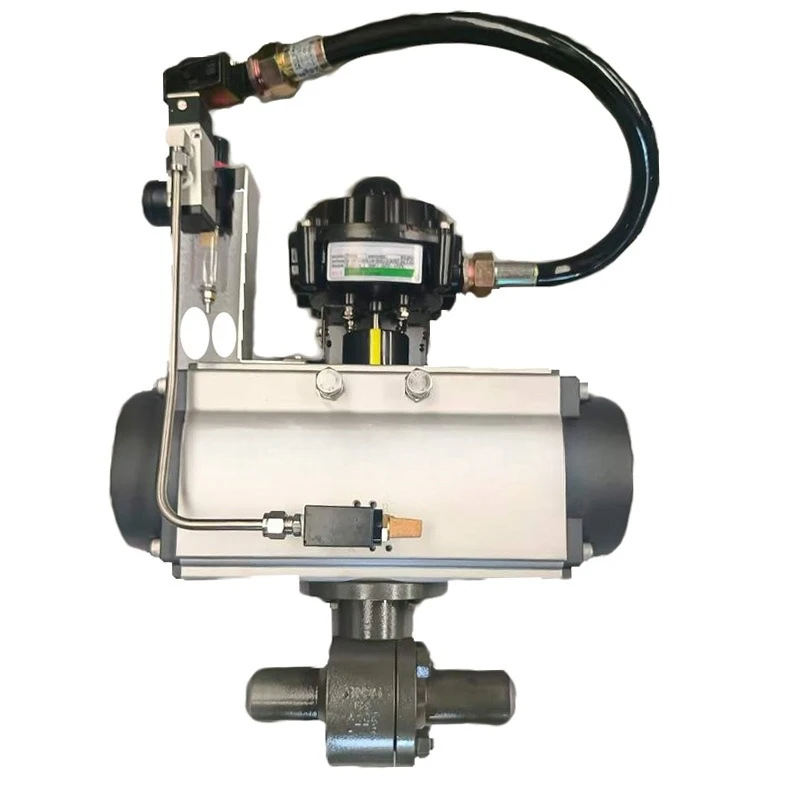 Pneumatic high pressure ball valve (forging including handwheel  accessories) Pneumatic high pressure forging welded ball valve