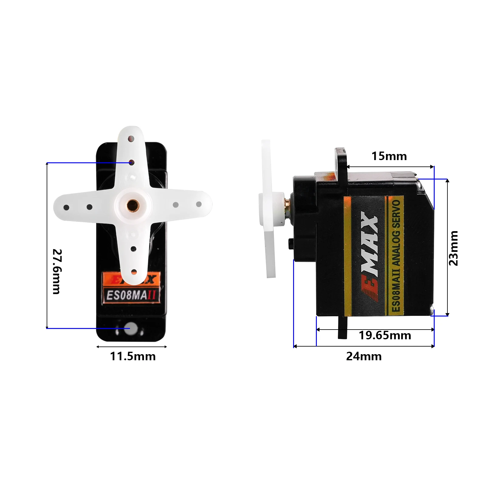 ES08MA II 9g Micro Analog Servo Metal Gear Motor High Speed 4.8V-6V for Fixed Wing RC Airplane Model Vehicle Spare Accessories