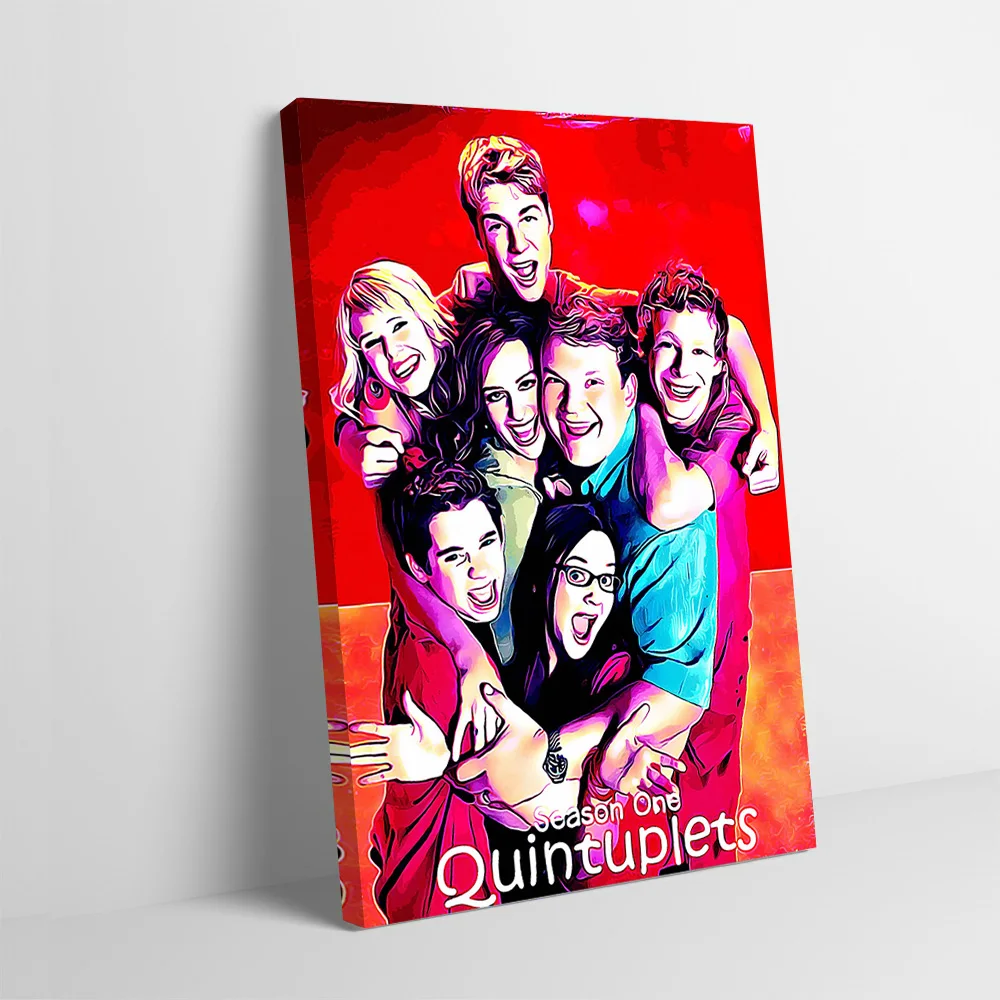ملصق Quintuplets لوحة قماشية مطبوعة قابلة للتخصيص للصور جدار الفن ديكور المنزل غرفة فاخرة تزيين الداخلية #1