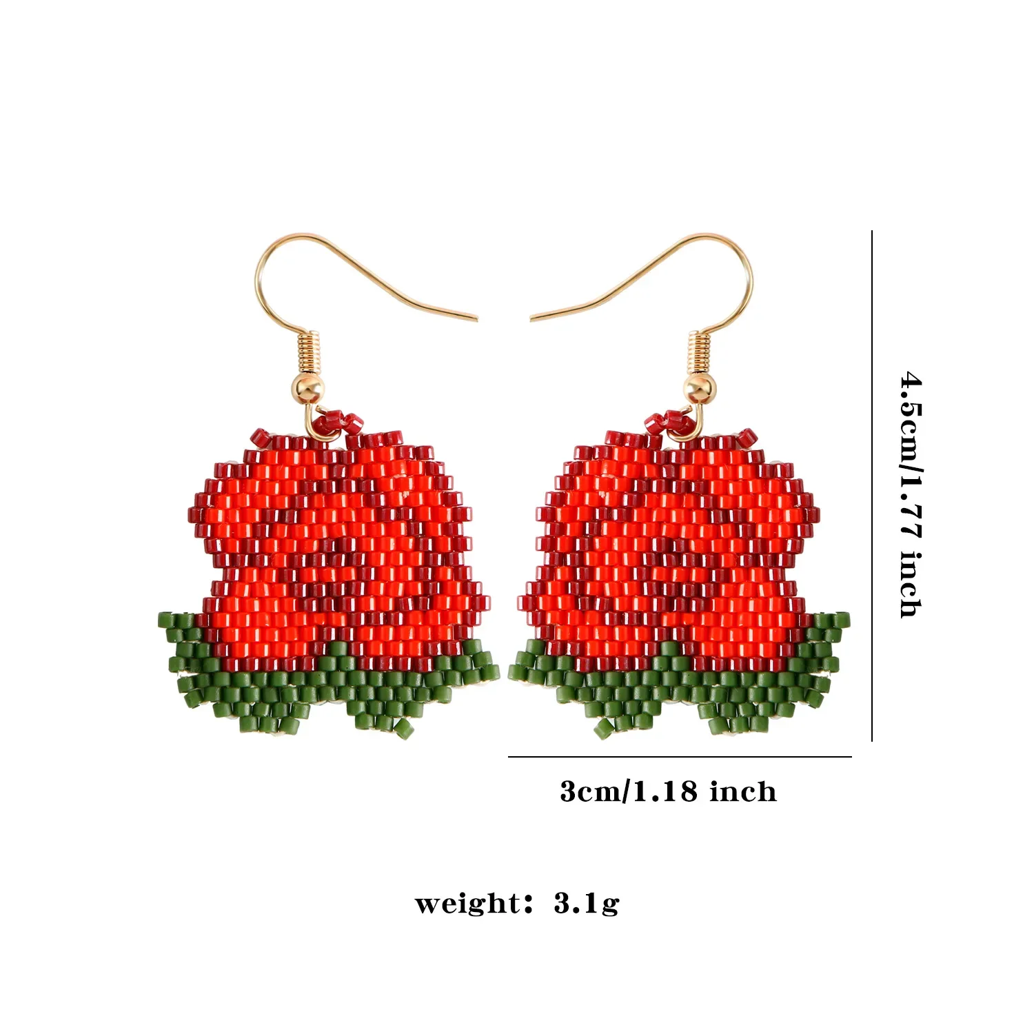 

Rice bead earrings Originality Rose Design Fashion Hand knitting Bohemia Alloy Simple Versatile Fashion Female Beaded earrings