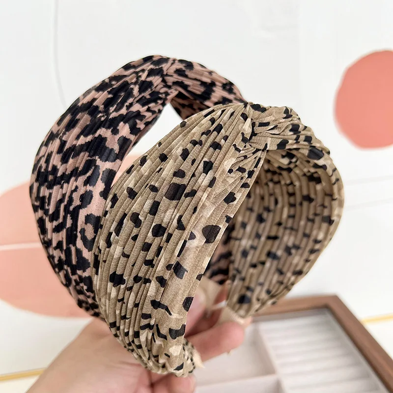 Leopard Pleatted Knot Hairband Headband Adult Hair Accessories Hair Jewley