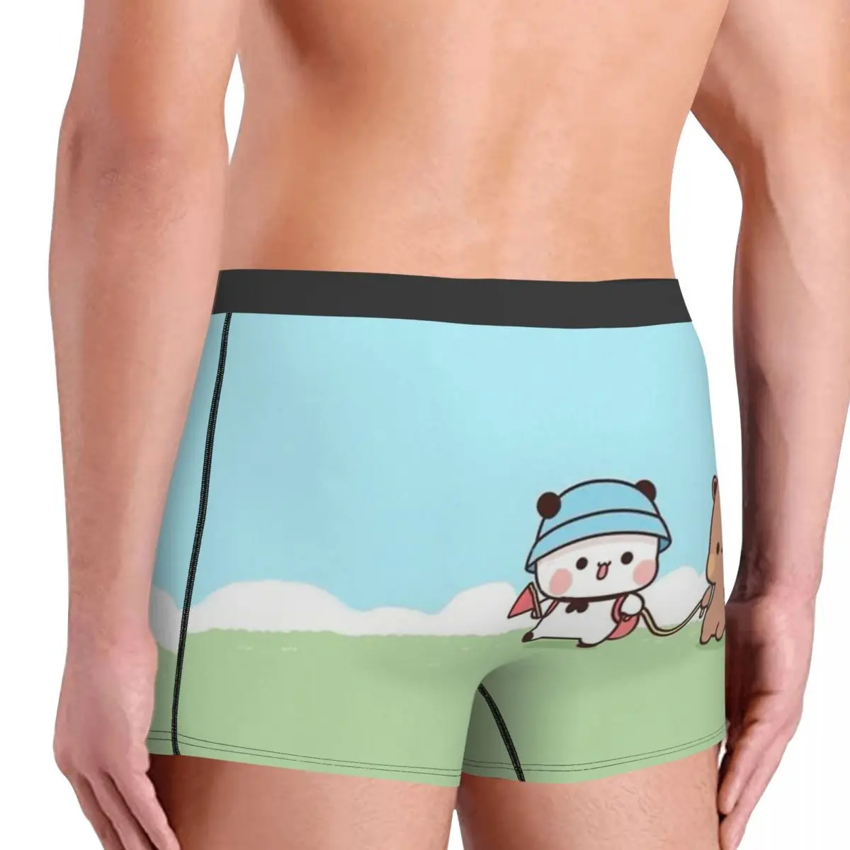 Peach Cat Cute Kawaii Bubu And Dudu Going Outside Together Underpants Cotton Panties Man Underwear Comfortable Short Boxer Brief