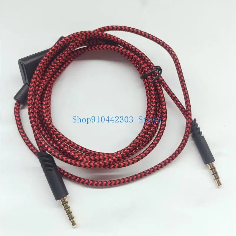 2m Long 3.5mm Audios Cable Braided Nylon Metal Connectors Quality Sound Output for A10 A40 A50TR MixAmp Headsets