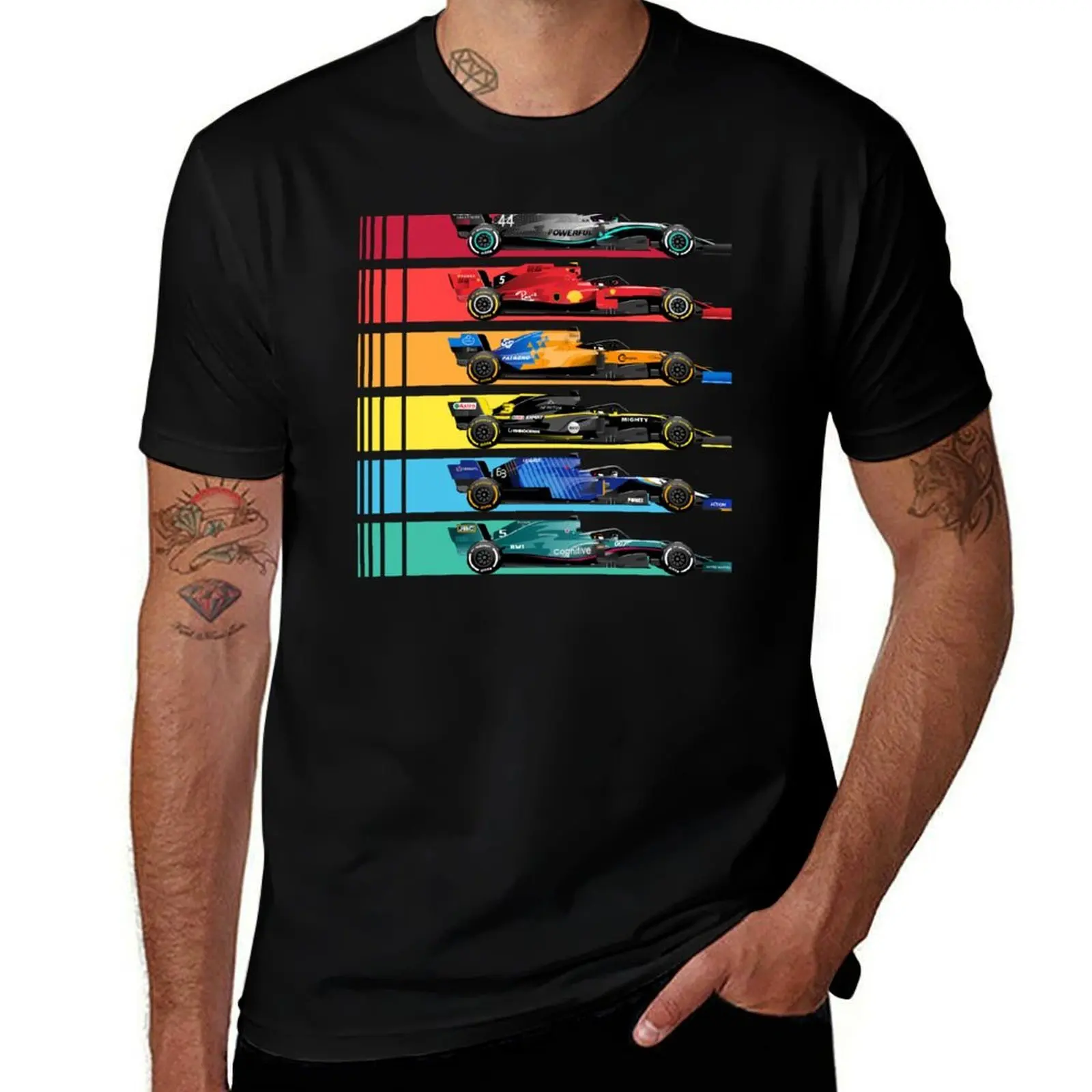 

Formula Racing Cars (Navy Blue) T-Shirt mens graphic t shirts t shirt custom print t shirts for man pack white T-Shirt