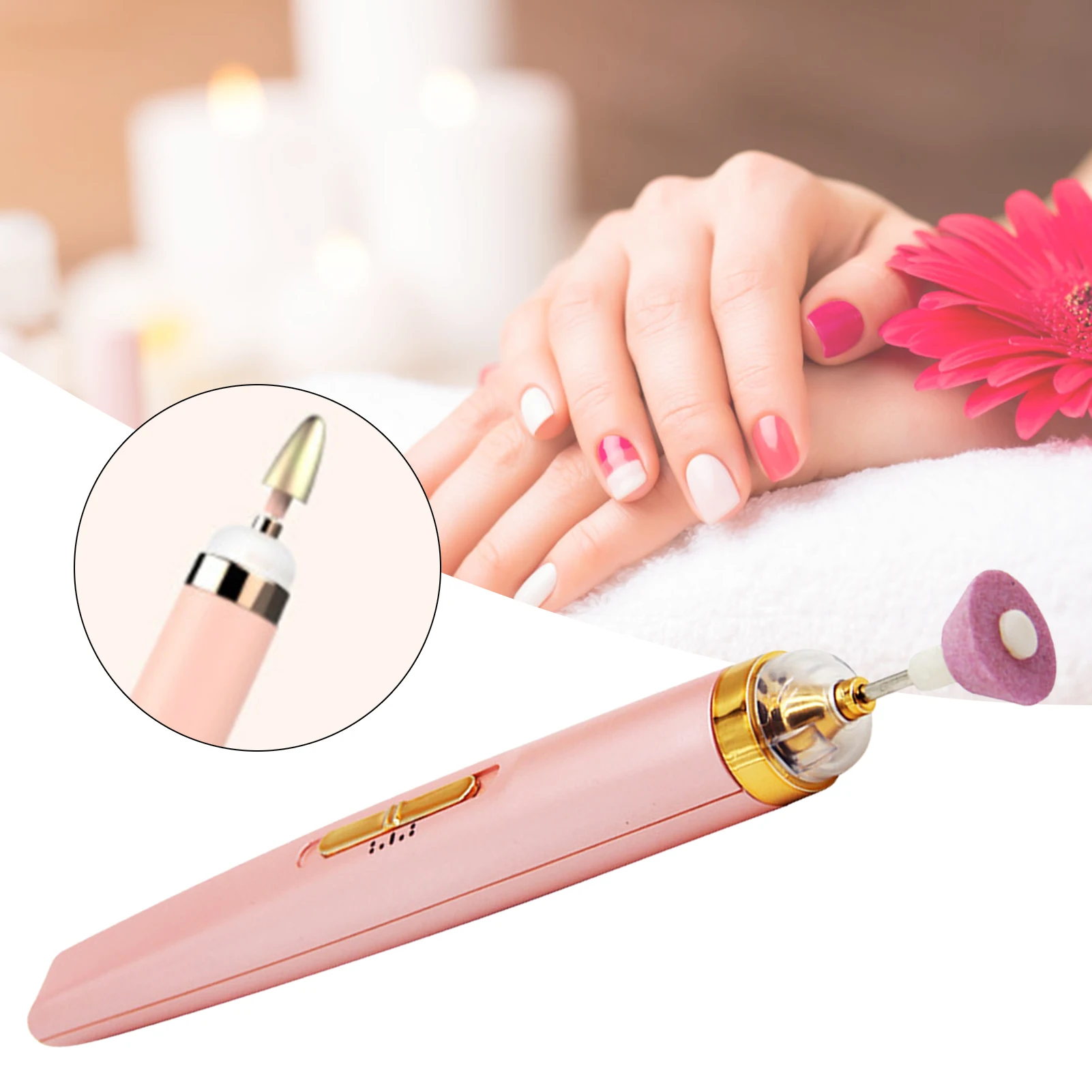 Broca elétrica para unhas 5 em 1, lixa de unha, polidor, pedicure, kit de manicure para unhas dos pés e dos pés, salão de beleza, uso doméstico
