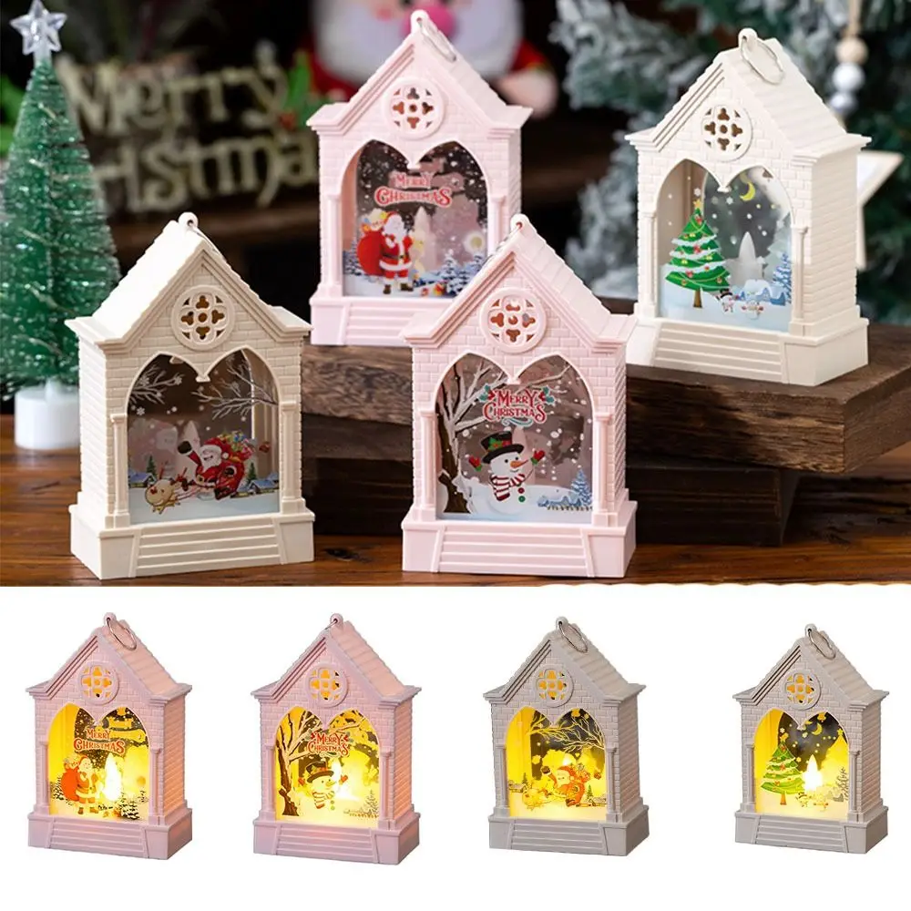 Christmas Tree Christmas House Night Lamp Santa Snowman Christmas Wind Lamp LED Elk deer Desktop Christmas Lamp Home New Year