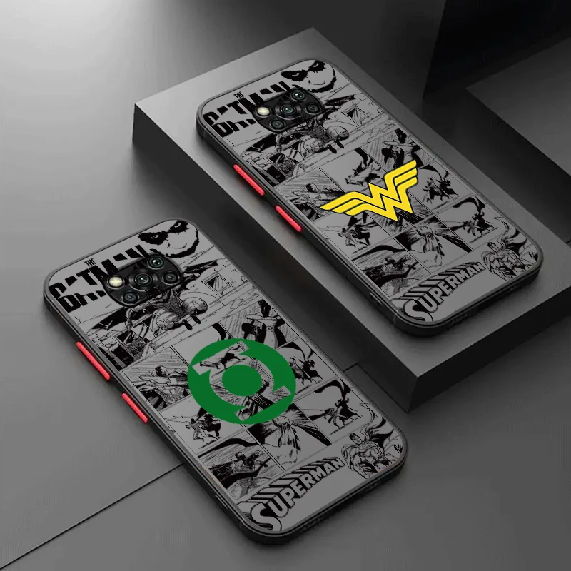 Superhero W-Wonders W-Womans Frosted Translucent For Xiaomi Mi Poco X5 X4 X3 M6 M5S M5 M4 M3 F5 F4 F3 F6 Pro 5G Funda