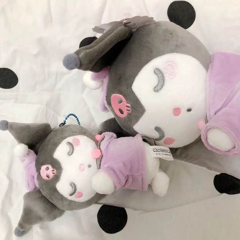 20cm Sanrio Kuromi Cinnamoroll Pluszowe zabawki Kreskówka My Melody Pluszowa poduszka do spania Miękka wypchana lalka Kawaii Anime Dziewczyny Prezent świąteczny