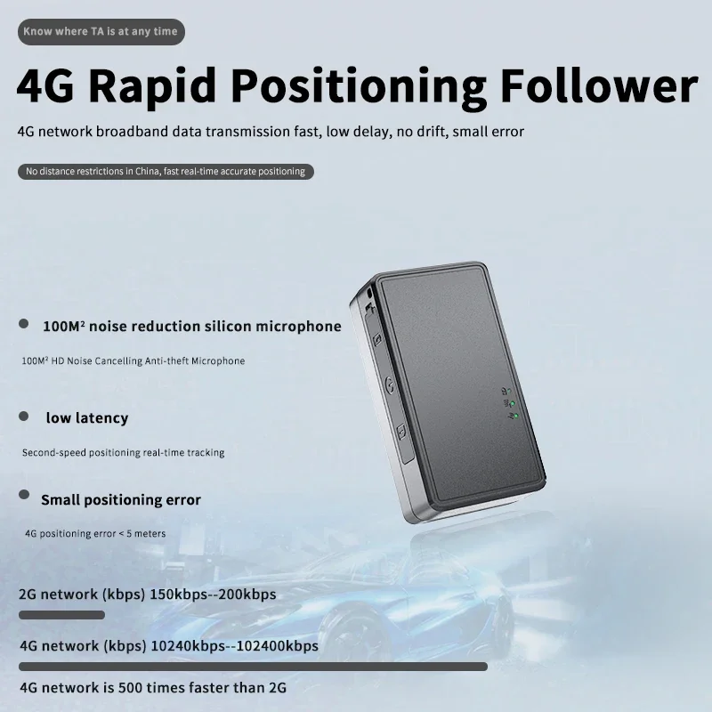 Registrazione ad attivazione vocale Sistema di posizionamento globale 4g Tracker Vibrazione Geofence Allarme Dispositivo di precisione personale per auto