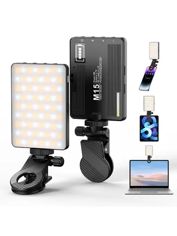 Smartphone Selfie Fill Light 2500K-9000K Video Conference Live Streaming Portable LED Light for Cell Phone IPad Laptop Camera