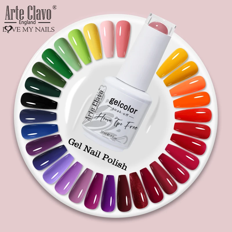 ArteClavo Soak Off UV LED Gel Nail Polish Hybrid Varnish 99Colors Nail Art charm Manicure Semi-Permanent Base Top Coat Nails Gel