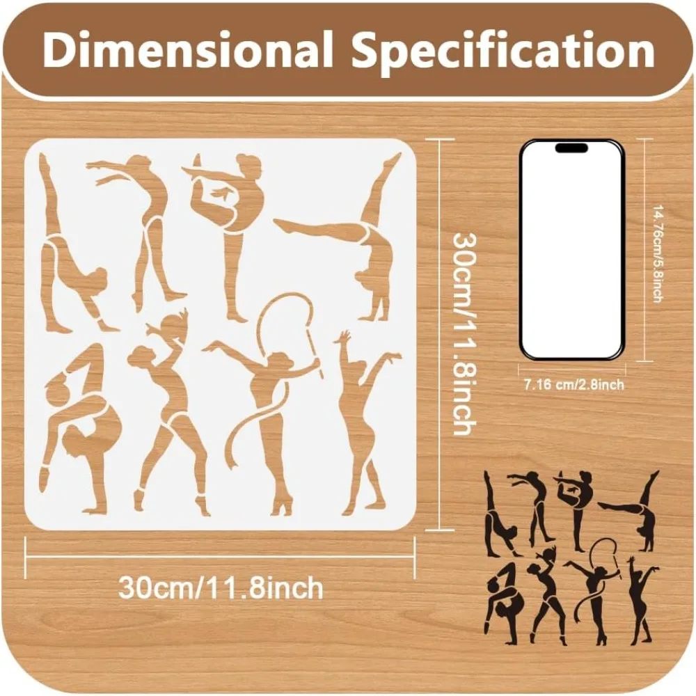 Artistic Gymnast Stencil for Painting 11.8