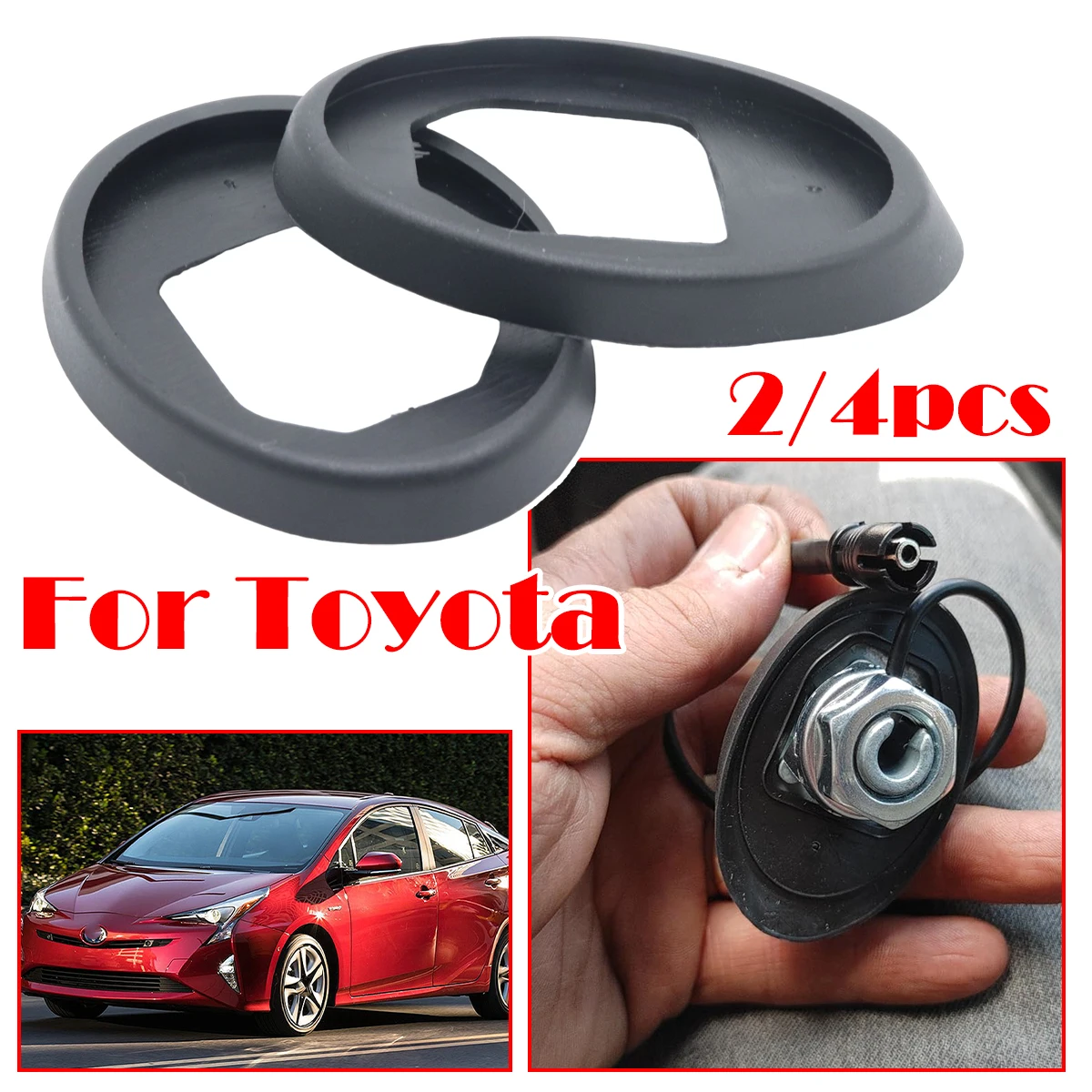

2/4pcs For Toyota Corolla Prius RAV 4 III Yaris Sokda Octavai 7M AM/FM Roof Radio Antenna Aerial Base Mast Seal Rod Pad Car part
