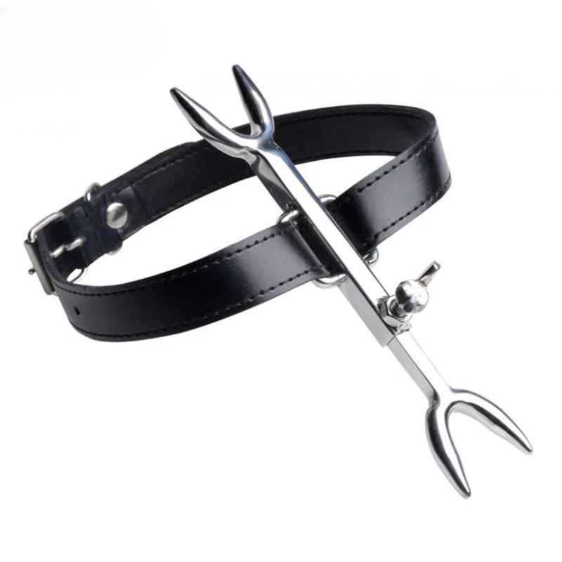 2023 New Sex Collar Leather Stainless Steel Heretics Fork Erotic Positioning Bandage Sex Toys for Men Women Adult Game Sexy Shop