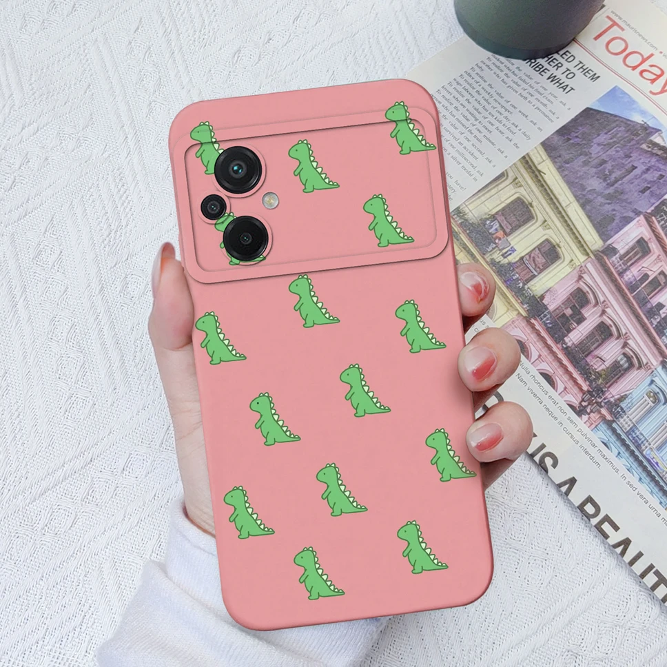 Phone Case For Xiaomi Poco M5 Camera Protection Soft Silicone Cover Cute Dinosaur Cases For Xiaomi PocoM5 Funda Capa 6.58 inches
