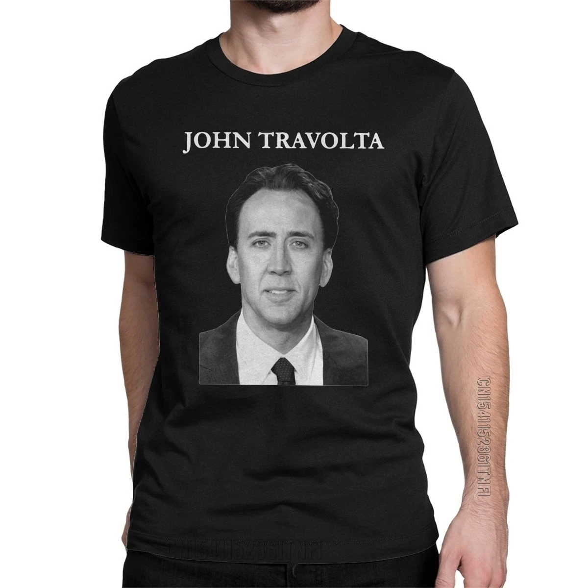 Men T-Shirt Nicolas Cage John Travolta Face Off Funny Cotton Tees Classic Short Sleeve T Shirt O Neck Tops Adult