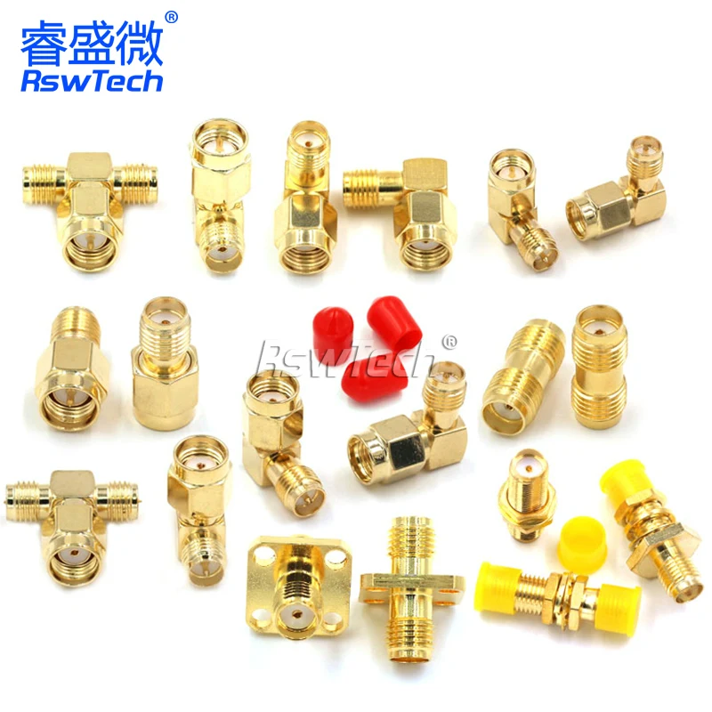 1PCS Double Way/Double Inverse SMA Connector RPSMA-JJ KK JWK KKF KKY Inner Screw Inner Hole/Inner Pin L Type Adapter