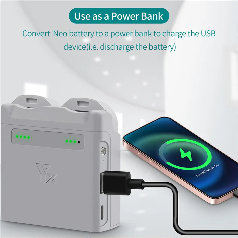 For DJI NEO Two-way Charging Hub Drone Battery Charger Butler Power Bank Charging 2 Batteries for DJI NEO Drone Accessories