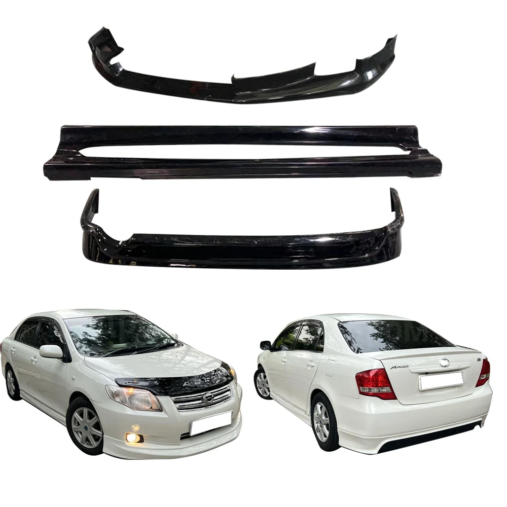 

2007-2011 Toyota Corolla Axio body kit front lip rear lip side skirt plastic material colorless 2008 Axio body kit