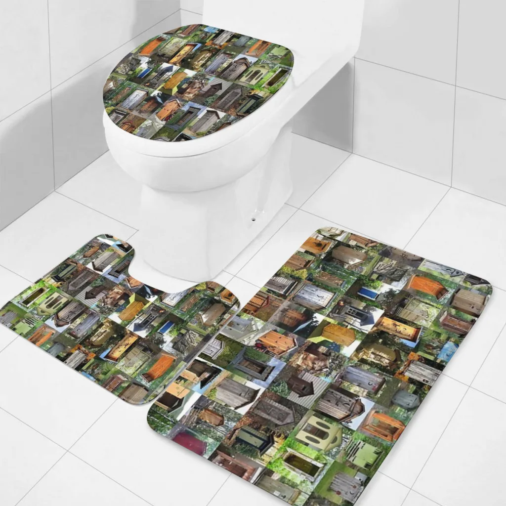 

3 Pieces Non-Slip Bathroom Rug, Toilet Mat,Soft Microfibers Absorbent Bath Mat, Outhouses Machine Washable