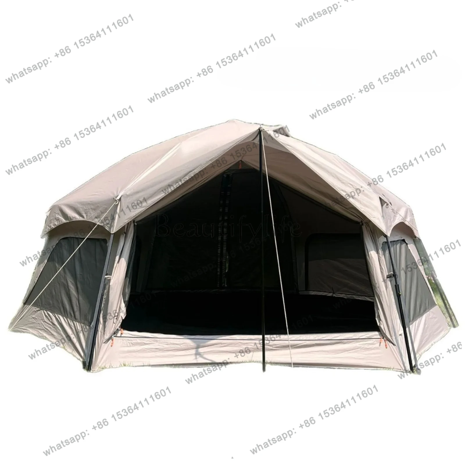 Outdoor camping large space camp tent, camping fully automatic 5-8 person park picnic tent mushroom