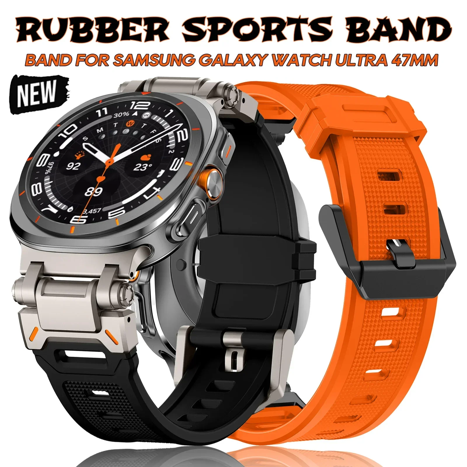 

Sports TPU Rubber Strap For Samsung Galaxy Ultra 47mm Soft Silicone Band For SAMSUNG GALAXY 7 ULTRA 47MM No Gaps Bracelet Correa