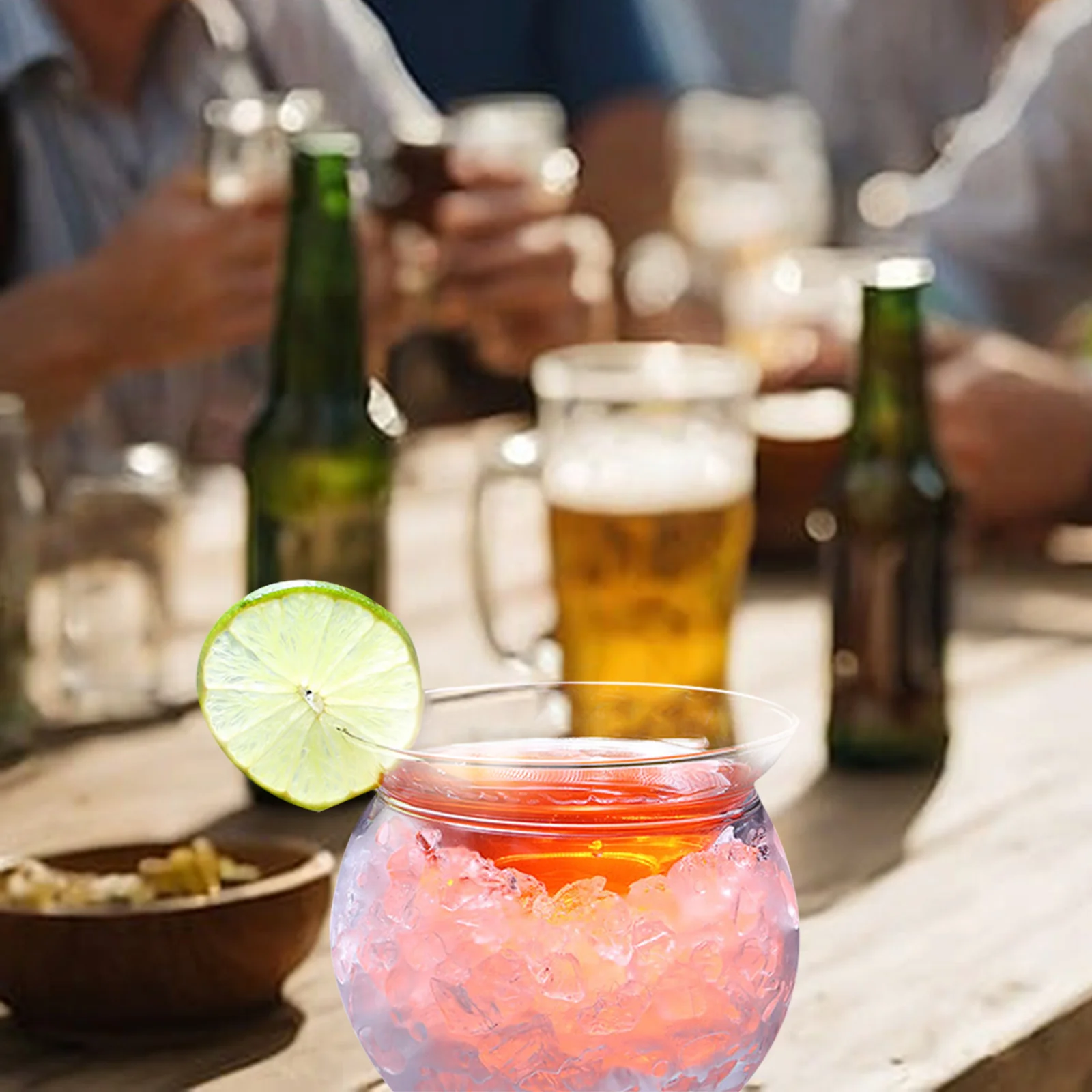 

1Pcs Glass Cocktail Cup High Borosilicate Round Creative Design Home Bar Wine Glass Smooth Surface Easy Clean