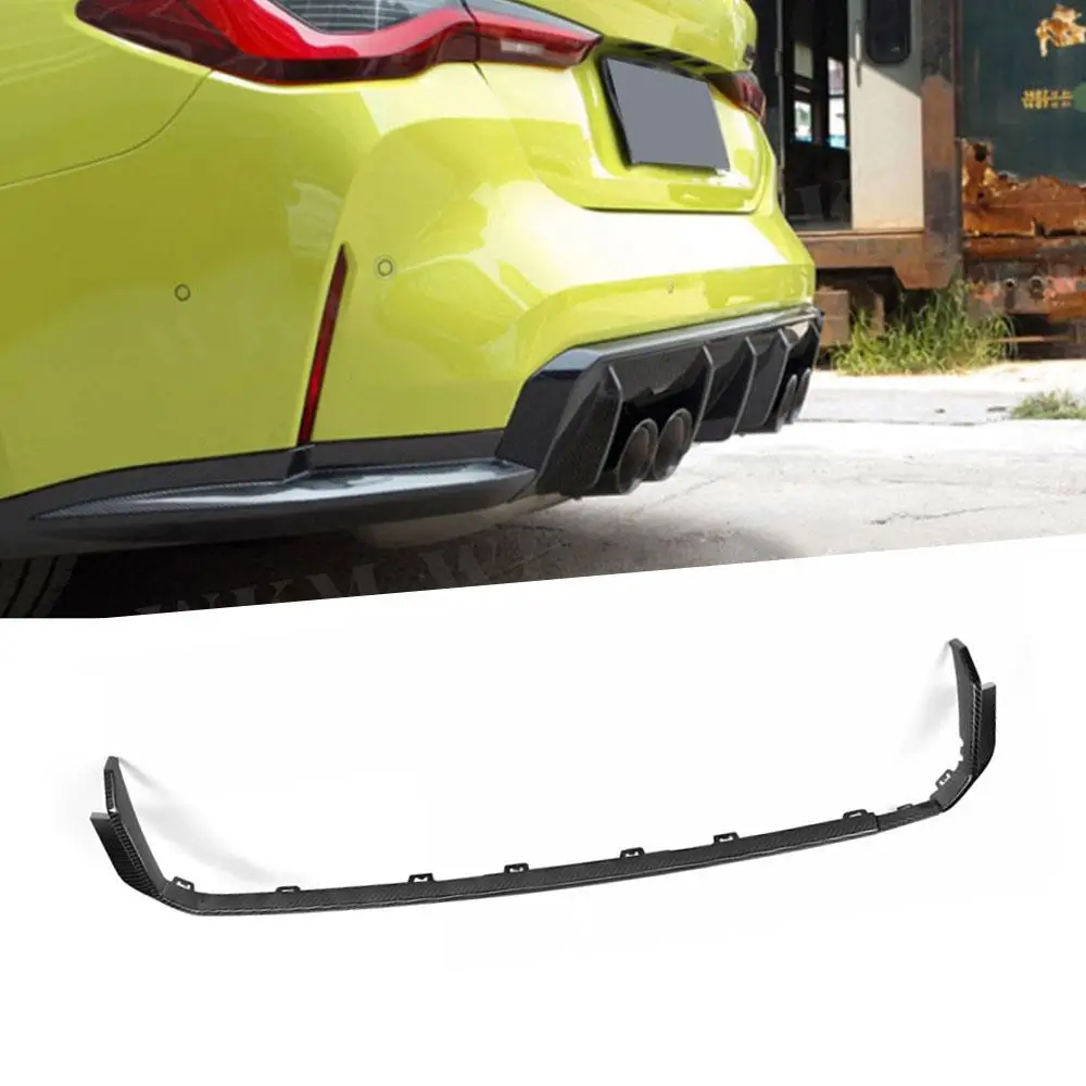 

Dry Carbon Fiber Rear Bumper Lip Spoiler Diffuser Strip Trims For BMW M3 M4 G80 G82 G83 2021+ FRP Body Kits Strip