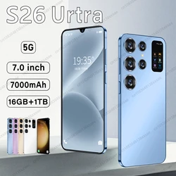 Globale Version S26 Ultra Smartphone Snapdragon8 Gen2 16G+1TB 7000mAh 48+72MP Dual SIM Dual Standby 5G Telefon Android13 Telefon