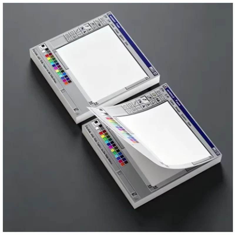 Vintage Computer Drawing Sticky Notes 50 Sheets Durable Adhesive Journaling Scrapbooking School Office Artist DIY Craft Memo